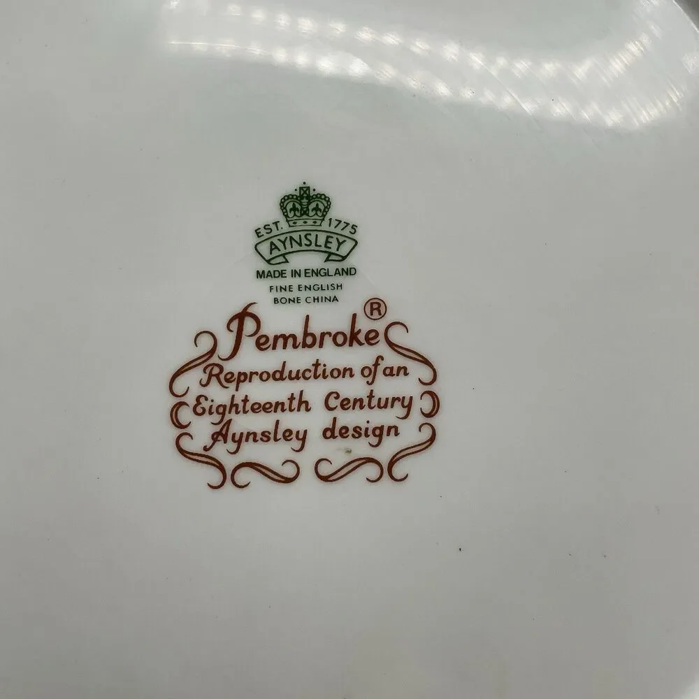 Aynsley Pembroke Bone China Round Serving Platter Bird Floral England